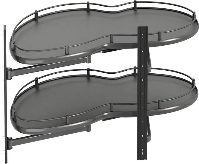 Вставка в полку Starax Волшебный уголок поворотный S-3016-А (правое выдвижение, антрацит) - фото