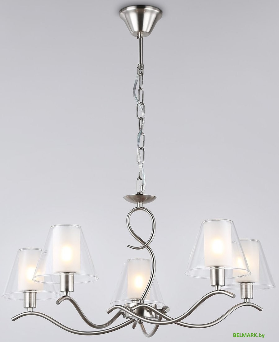 Подвесная люстра Ambrella LH57081/5 SN/FR (никель/белый матовый) - фото