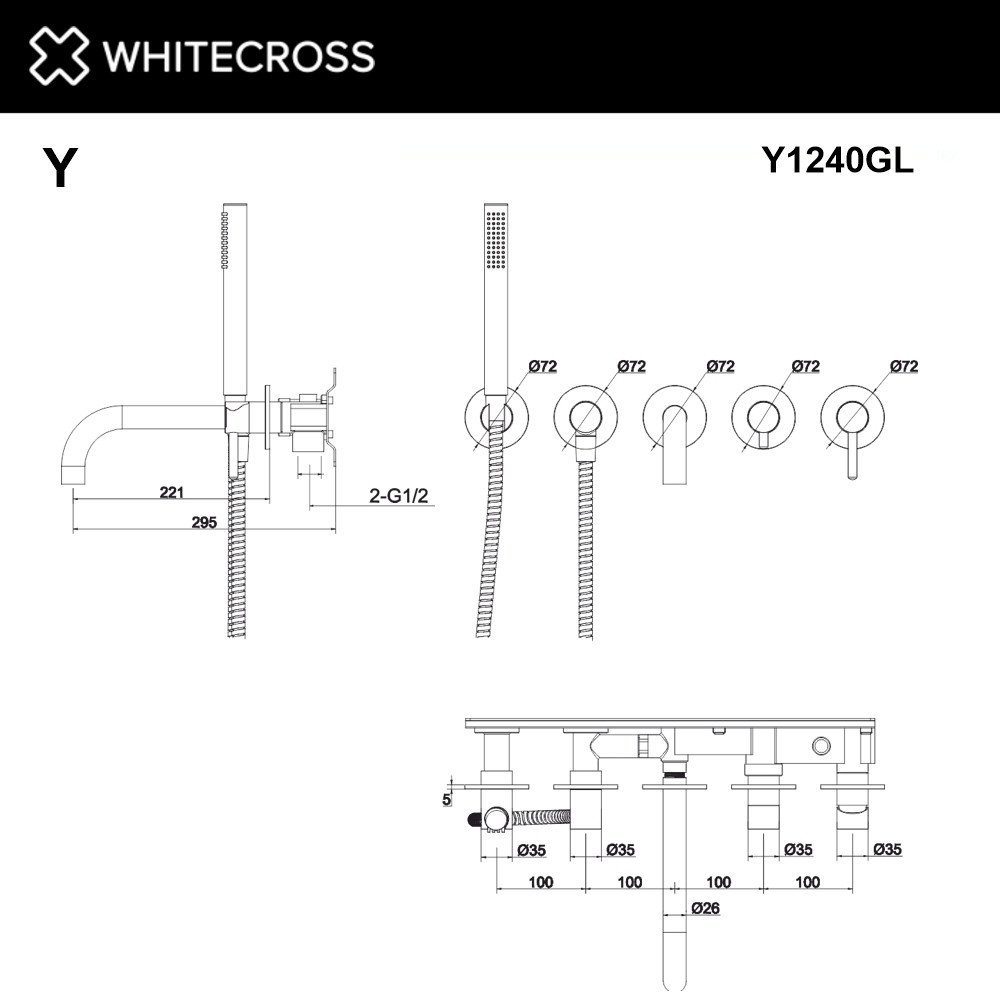 Смеситель Whitecross Y Y1240GL (золото) - фото2
