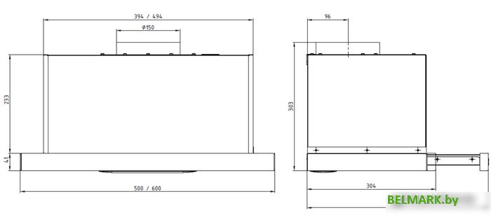 Кухонная вытяжка Elikor Slide 60П-1000 229461 (белый/стекло белое) - фото2