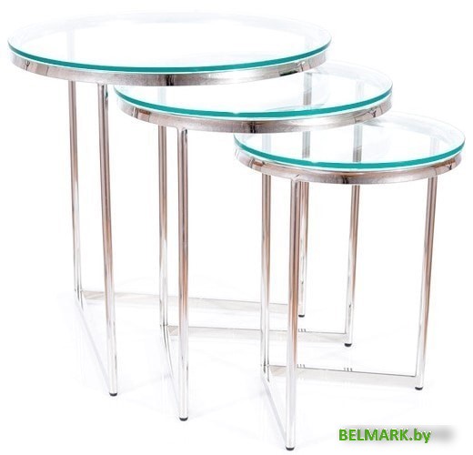 Журнальный столик Signal Trinity (прозрачный/серебряный) - фото2