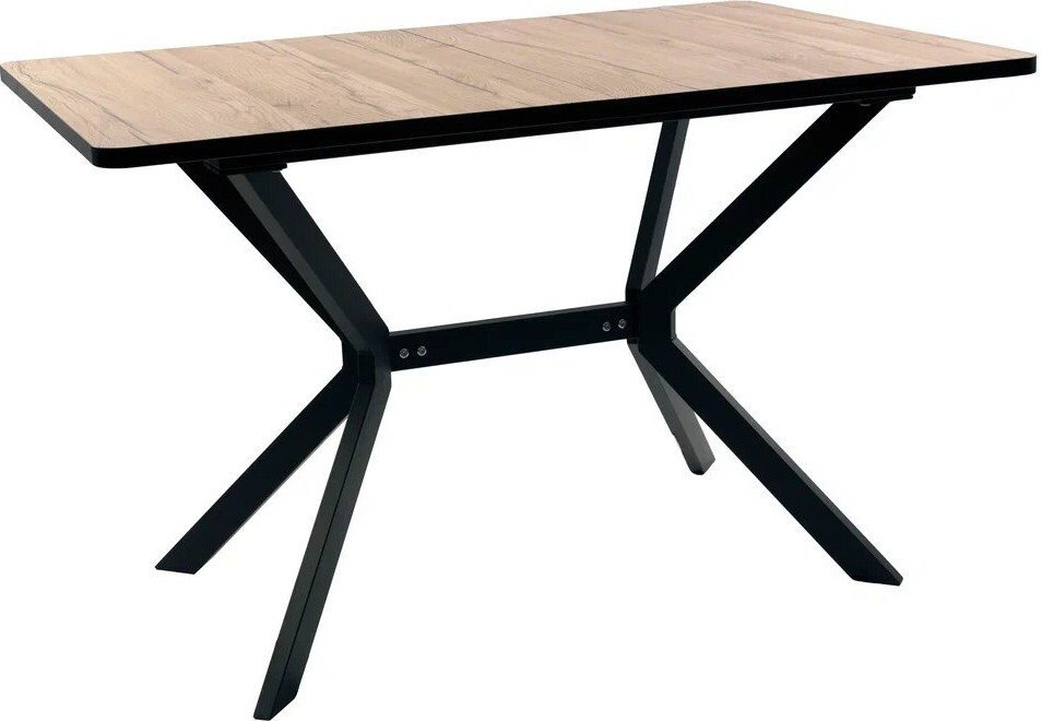 Кухонный стол ВВР Миллер (дуб кера/черный №7, пластик 120-160/80) - фото