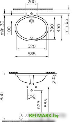 Умывальник Vitra Arkitekt 58.5x45 (6069B003-0012) - фото2