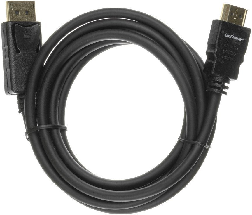 Кабель GoPower 00-00027493 HDMI - DisplayPort (1.8 м, черный) - фото