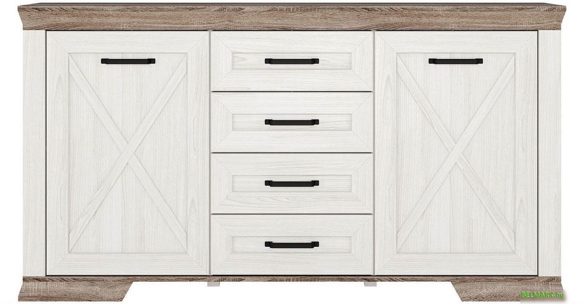 Тумба Black Red White Marselle KOM2D4S (ясень снежный/дуб сонома темный) - фото