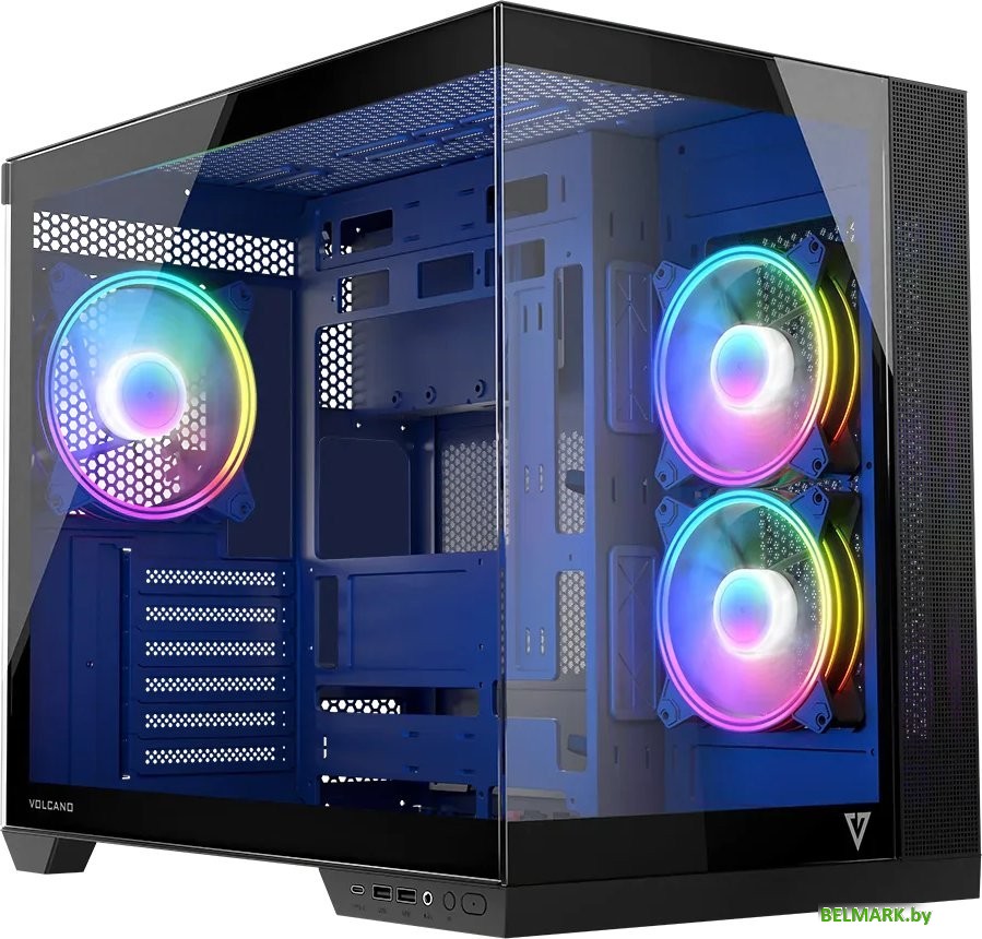 Корпус MODECOM Volcano Panorama Apex ARGB 3F Midi (темно-серый) - фото