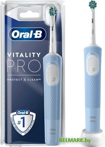 Электрическая зубная щетка Oral-B Vitality Pro D103.413.3 Protect X Clean Vapor Cross Action (голубой) - фото