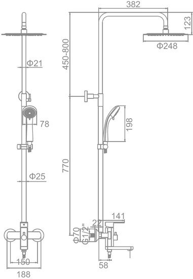 Душевая система Ledeme L72416 - фото2