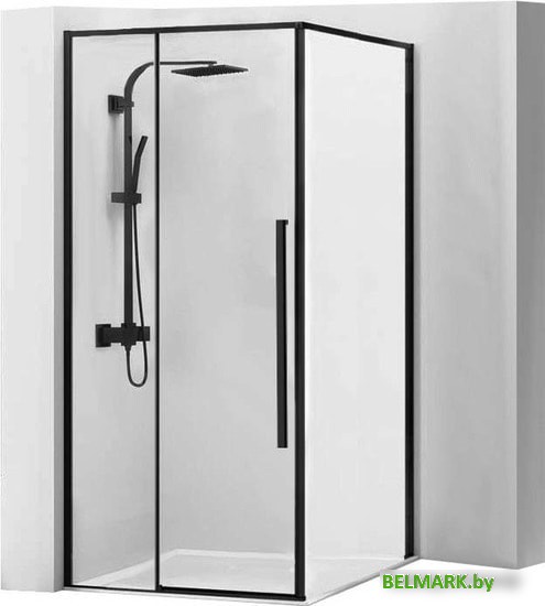 Душевой уголок Rea Solar 90x90 (черный/прозрачное стекло) - фото