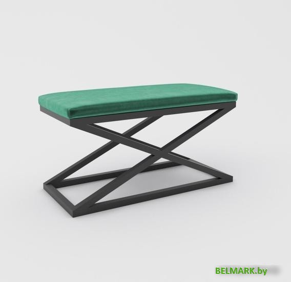 Банкетка Hype Mebel Трингл (черный/зеленый) - фото