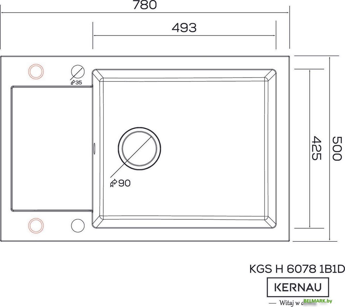 Кухонная мойка Kernau KGS H 6078 1B1D Black Metallic - фото2