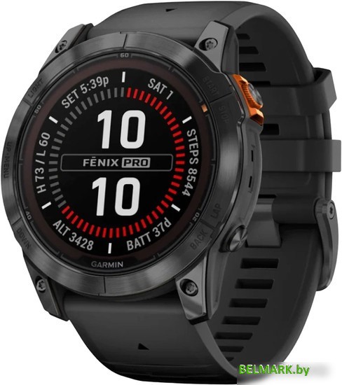 Умные часы Garmin Fenix 7 Pro Solar (сланцево-серый/черный) - фото