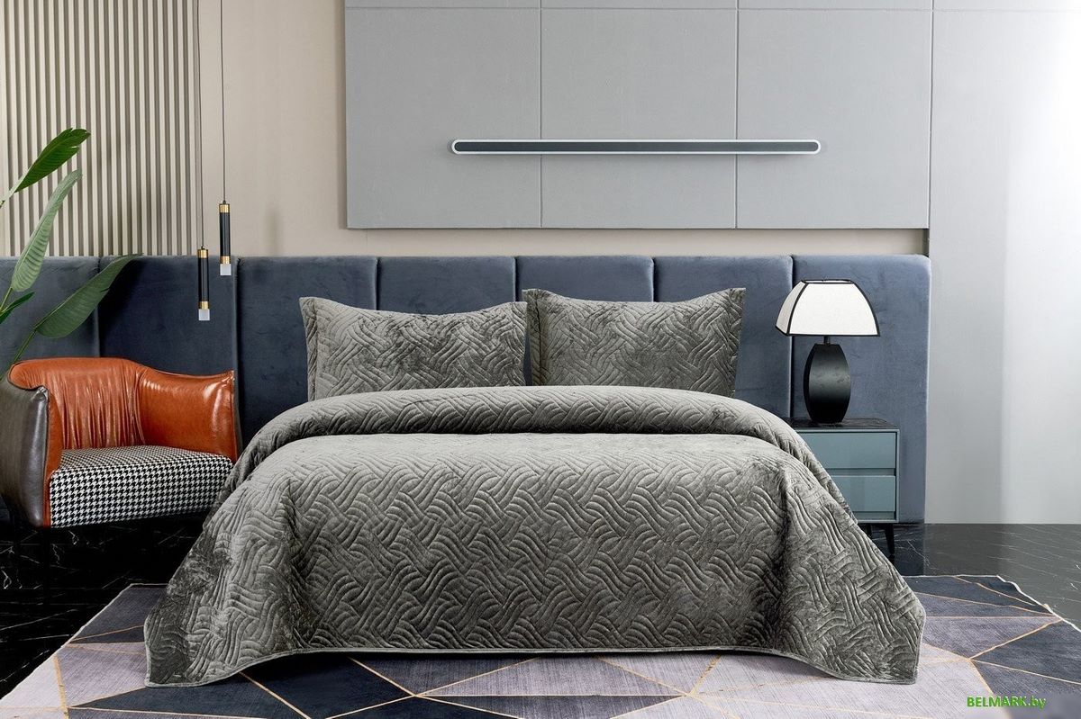 Набор текстиля для спальни Sofi De MarkO Деварта 160x220 Пок-Дв-160x220ст (стоун) - фото