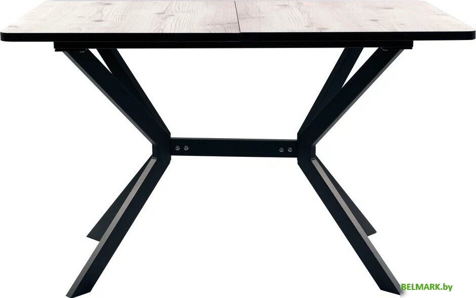 Кухонный стол ВВР Миллер (бискайская сосна/черный №3, пластик 120-160/80) - фото