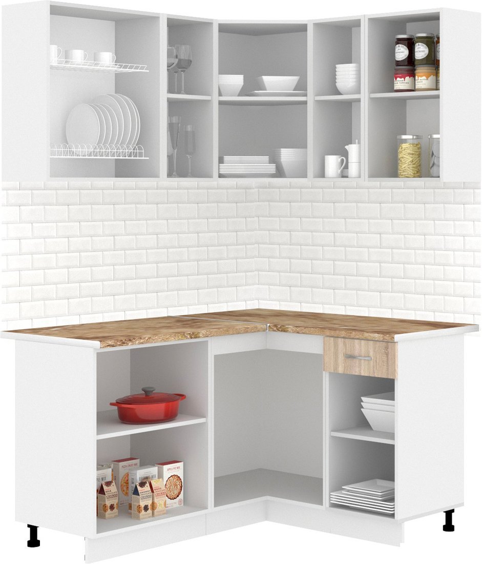 Готовая кухня Кортекс-мебель Корнелия Лира 1.5x1.3 (дуб сонома/мадрид) - фото2