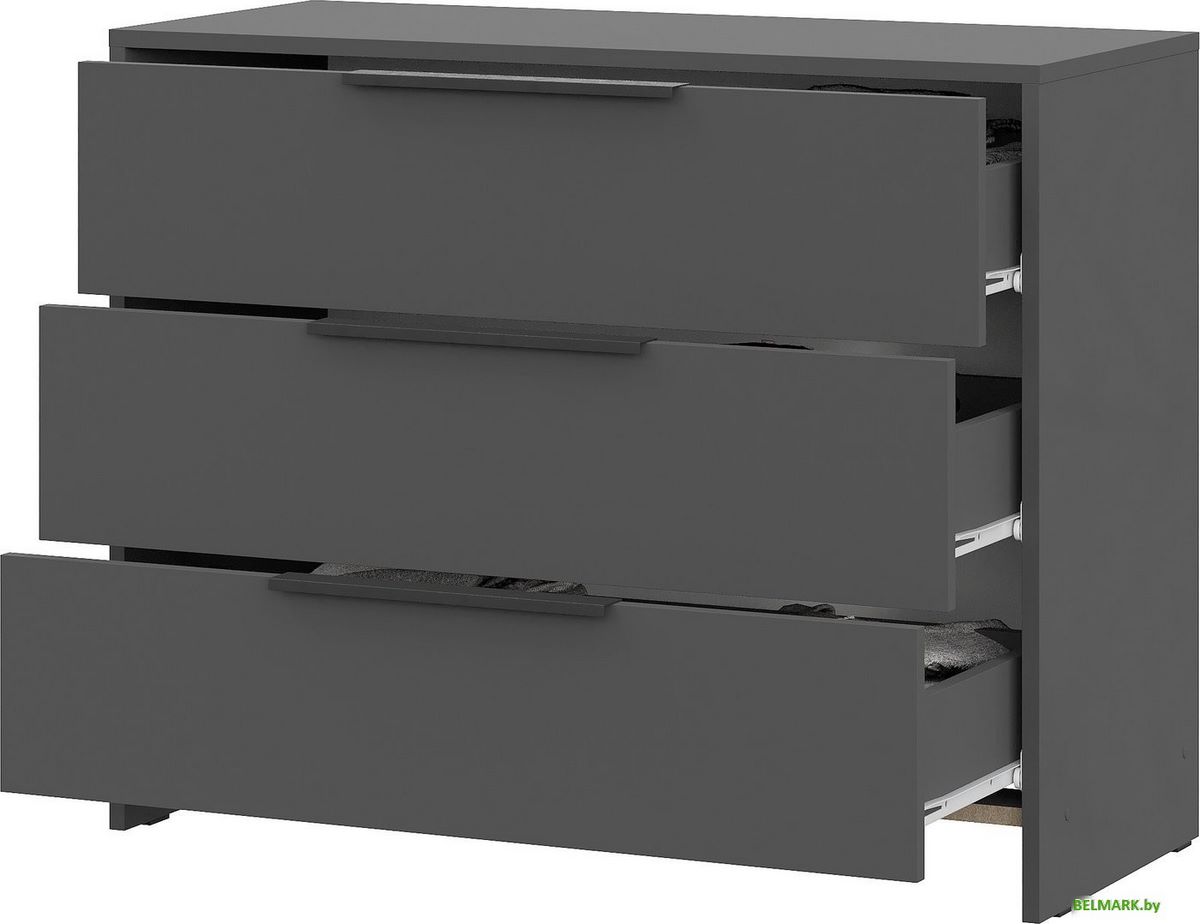 Комод NN мебель МС Камелия 1 К 3 ящика (графит серый) - фото2