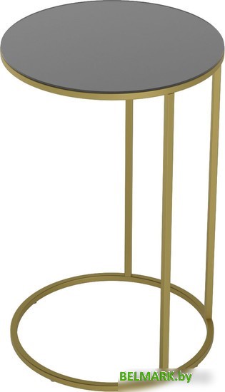 Журнальный столик Калифорния мебель Glass (черный лакобель/золотой) - фото