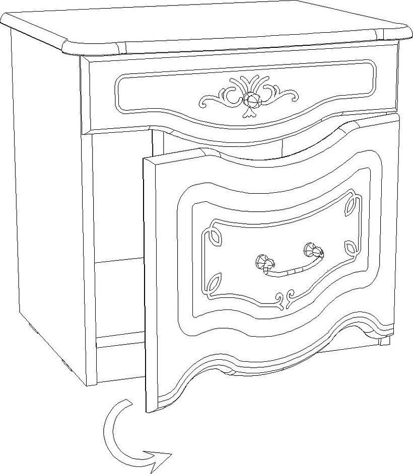 Тумба ФорестДекоГрупп Луиза правая (слоновая кость) - фото2