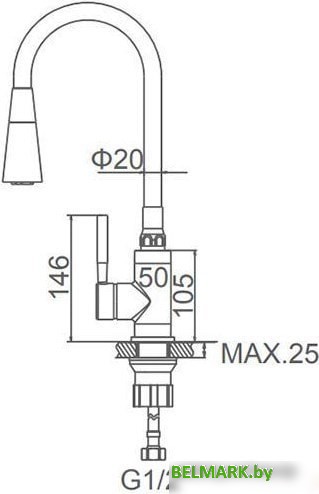 Смеситель Ledeme L4199-1 (хром/красный) - фото2