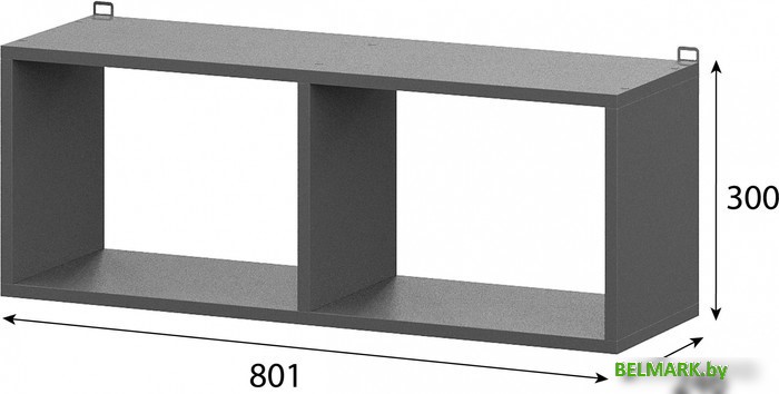 Полка NN мебель Денвер книжная 00-00111601 (графит серый) - фото2