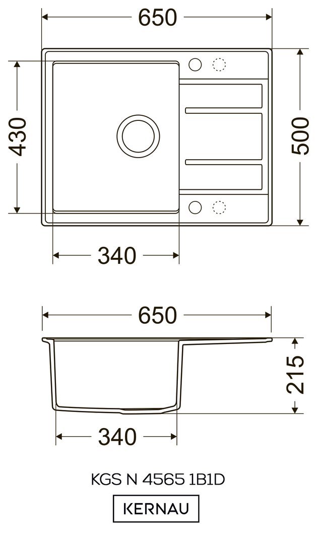 Кухонная мойка Kernau KGS V 4565A 1B1D Deep Black - фото2