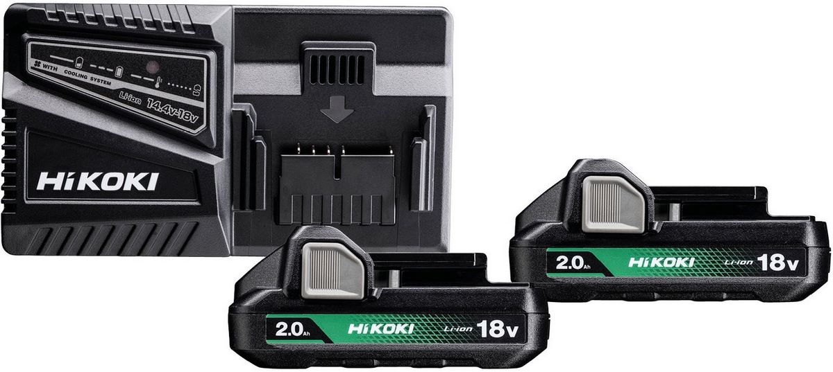 Аккумулятор с зарядным устройством Hikoki UC18YFSL WFZ (18В/2x2 Ah + 14.4-18В) - фото