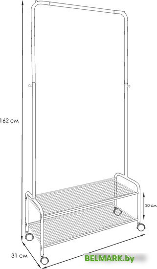Стойка для одежды ЗМИ Валенсия 22М ВГВ 22М (белый) - фото2
