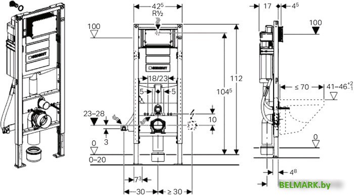 Инсталляция для унитаза Geberit Duofix UP 320 111.350.00.5 - фото2