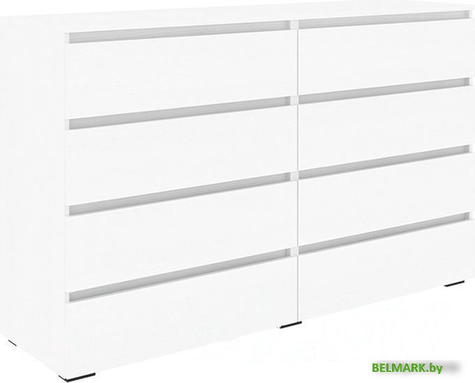 Комод Кортекс-мебель Бари 160 8ш (белый/белый/белый) - фото