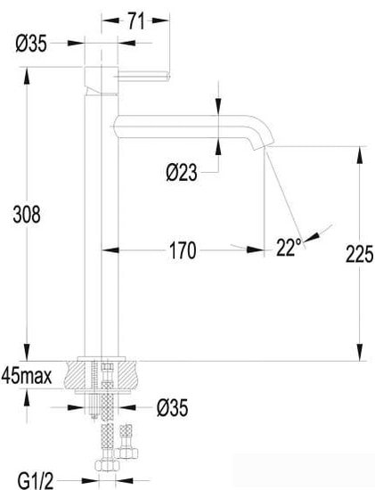 Смеситель Omnires Y Y1212 BL GL - фото2
