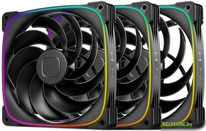 Комплект вентиляторов для корпуса Geometric Future Squama 2503R-14 Triple Pack (черный) - фото