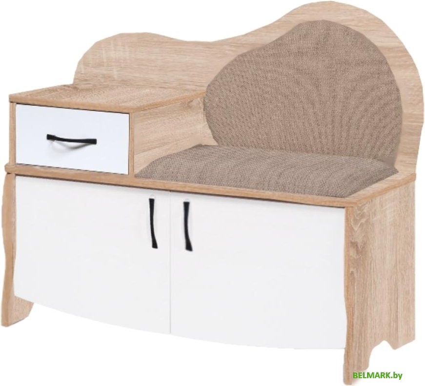 Тумба для обуви Мебель-класс 012.6 (белый/дуб сонома, правая) - фото