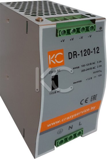 Блок питания на DIN-рейку КС DR-120W-12V dr-120-12 - фото
