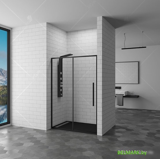 Душевая дверь RGW SV-12B 150 (черный/прозрачное стекло) - фото2