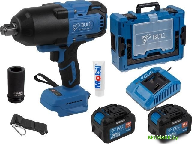 Гайковерт Bull SC 1810 1329727 (с 2-мя АКБ, кейс) - фото
