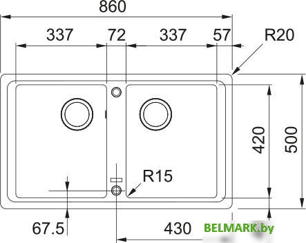 Кухонная мойка Franke Basis BFG 620-34-34 114.0676.267 (миндаль) - фото2