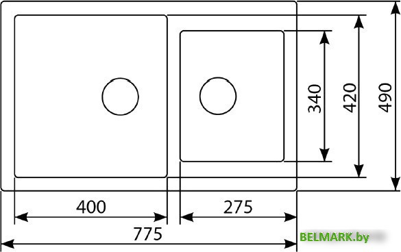 Кухонная мойка Zigmund & Shtain Rechteck 400.275 (индийская ваниль) - фото2