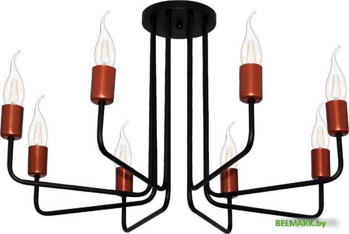 Люстра средней высоты Элетех Сити 181 НПБ 01-8х60-107 Е27 1005404570 (черный медь) - фото2