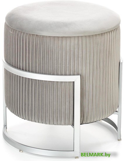 Пуфик Halmar Cricket (светло-серый/хром) - фото