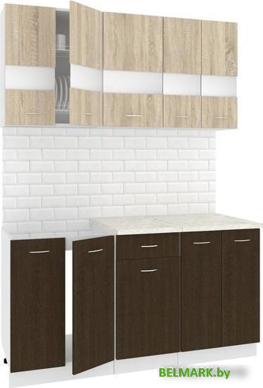 Кухня Кортекс-мебель Корнелия Экстра 1.6м (дуб сонома/венге/марсель) - фото