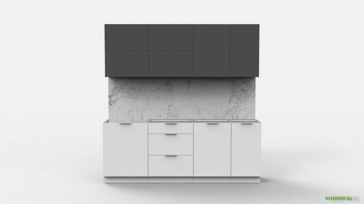 Готовая кухня Интермебель Микс Топ-36 2.1м без столешницы (графит серый/белый премиум) - фото2