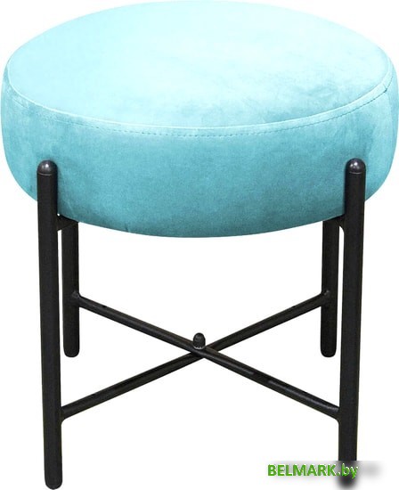 Пуфик Sheffilton SHT-B4 (голубая пастель/черный муар) - фото