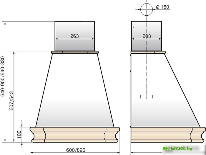 Кухонная вытяжка Elikor Пергола 60П-650-П3Л (бежевый/дуб) - фото2