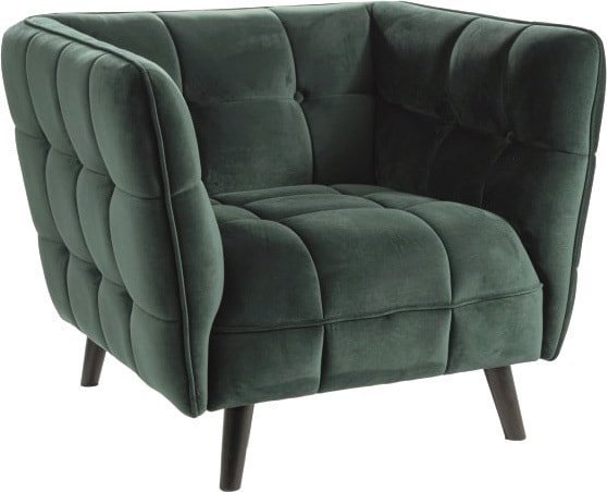 Интерьерное кресло Signal Castello Velvet 1 Bluvel 78 (темно-зеленый) - фото