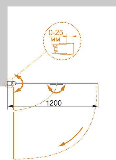 Стеклянная шторка для ванны Cezares ECO-O-V-21-120/140-C-Cr - фото2