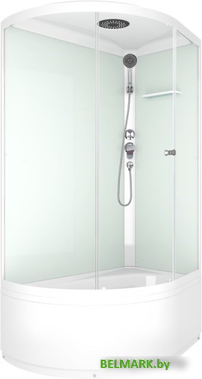 Душевая кабина Domani-Spa Simple 128 high R V1.2 (прозрачное стекло/белый) - фото