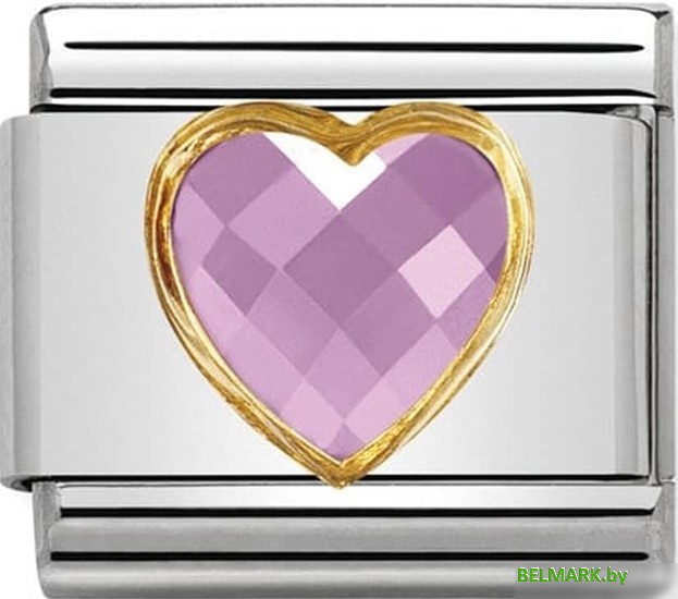 Звено для браслета NominatioN Сердце 030610/003 (розовый цирконий) - фото