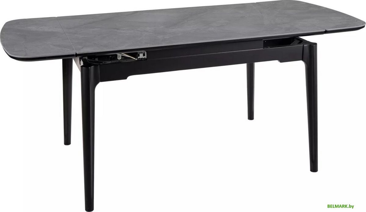 Кухонный стол Signal Sento 120-180/80 (серый лак/черный) - фото