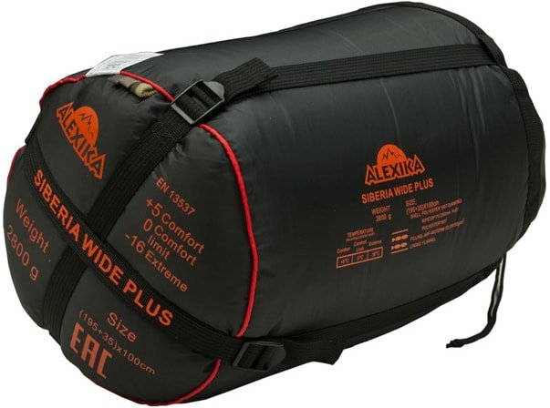 Спальный мешок AlexikA Siberia Wide Plus (правая молния, оливковый) - фото2