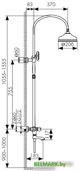 Душевая система Kaiser Aria 03182-3 - фото2